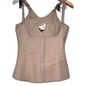 Squeem Open Bust Shapewear Tank Waist Trainer Faja Nude Size Large Miracle Vest